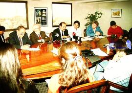 Conferencia de prensa de dirigentes nacionales
